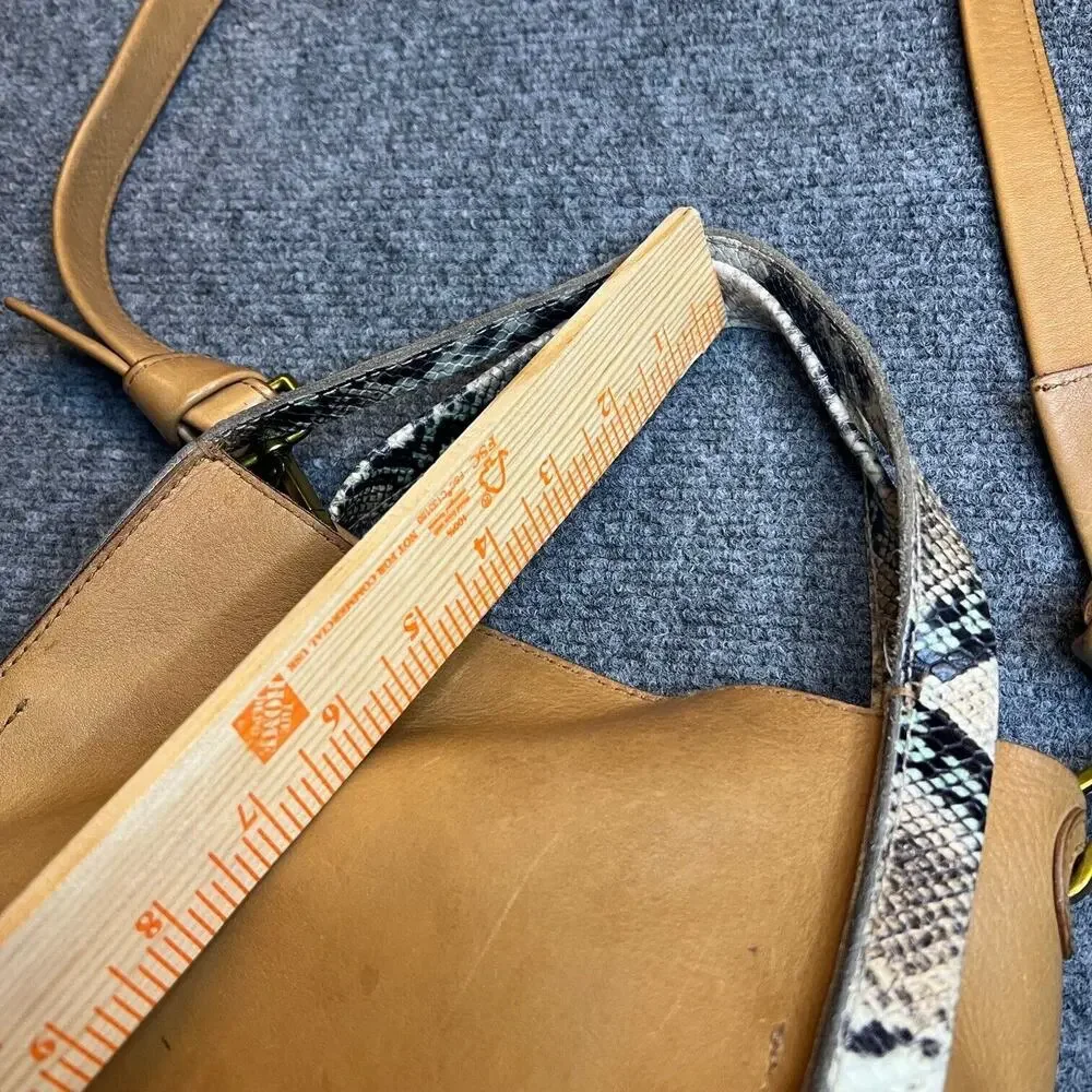 Madewell Sydney Crossbody Bag Snakeskin Embossed Leather Handle Removable Strap